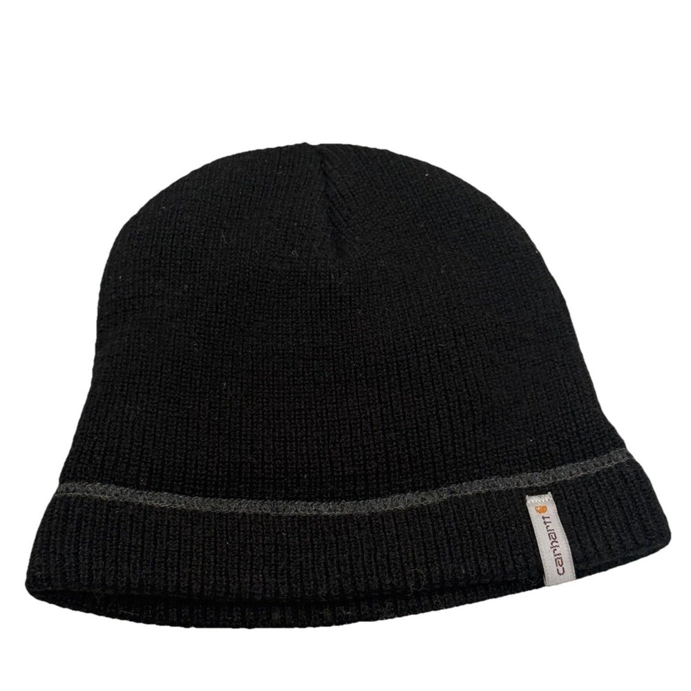 Carhartt 3M Thinsulate Winter Beanie Hat Black OSFA Made in USA Acrylic EUC